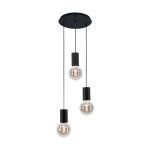 Eglo Pendelleuchte Pozueta Stahl Schwarz | IP20 - Geeignet für 3x E27 
