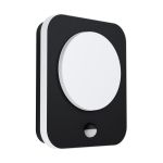 Eglo Wandleuchte Madriz Aluminium Schwarz 3W 370lm - 830 Warmweiß | IP44 - Bewegungssensor