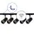 Bright Choice Komplettset 1-Phasen Rail L 1 x 1 Meter Schwarz | incl. 5x Spot + GU10 2700K 3W Dimmbar + Abschlusskappe, Stromanschluss und L -Verbinder