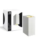 D'Lite Wandleuchte Vrebos Long  Aluminium Weiß Schwarz Up & Down | IP56 - Geeignet Für 2x GU10