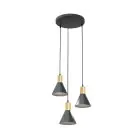 Emibig Pendelleuchte Rosa Stahl Schwarz | Geeignet für 3x E27 - Max 15W